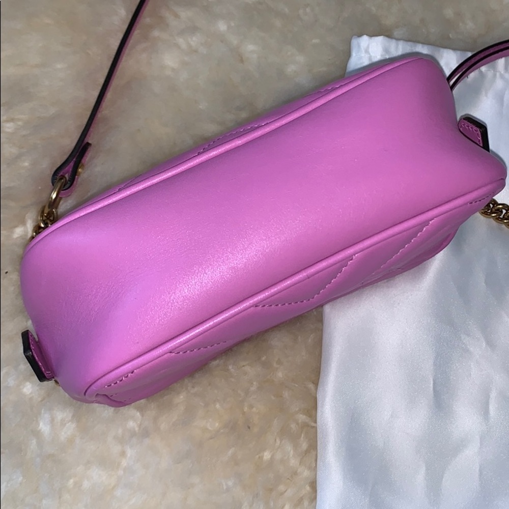 Gucci Marmont Matelasse Mini pink bag - Picture 5 of 15